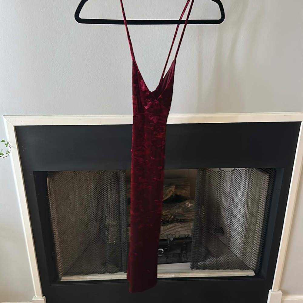 Midi red velvet dress from LuLu’s